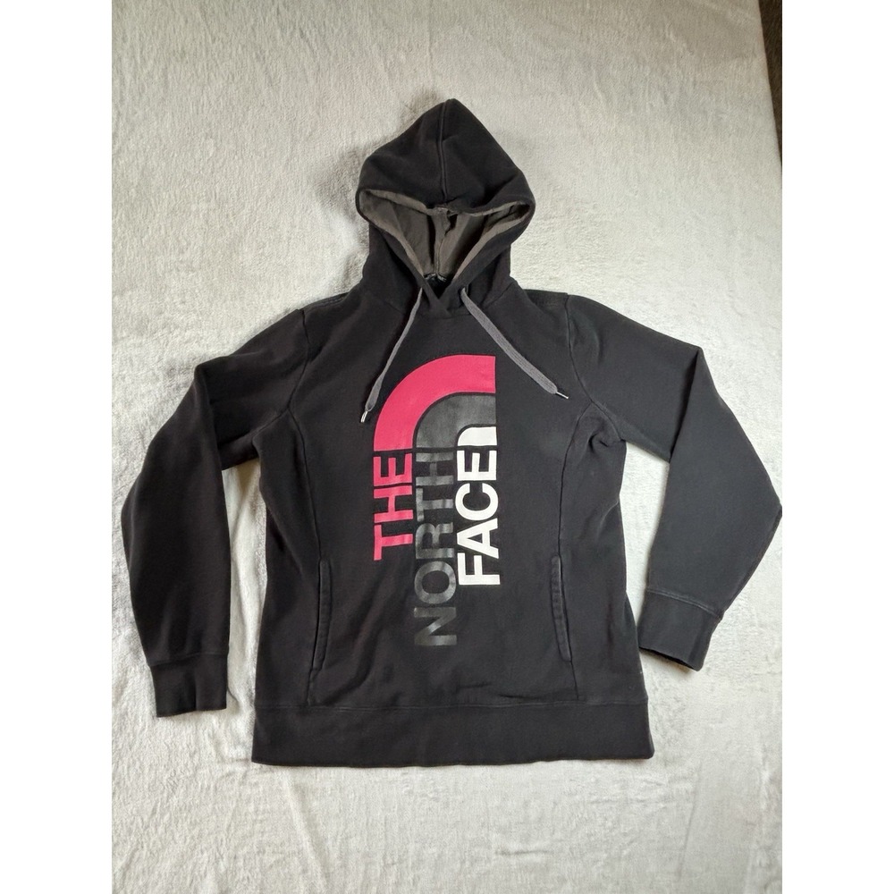 The North Face Women's Pullover Hoodie Size Large Black Pink Logo